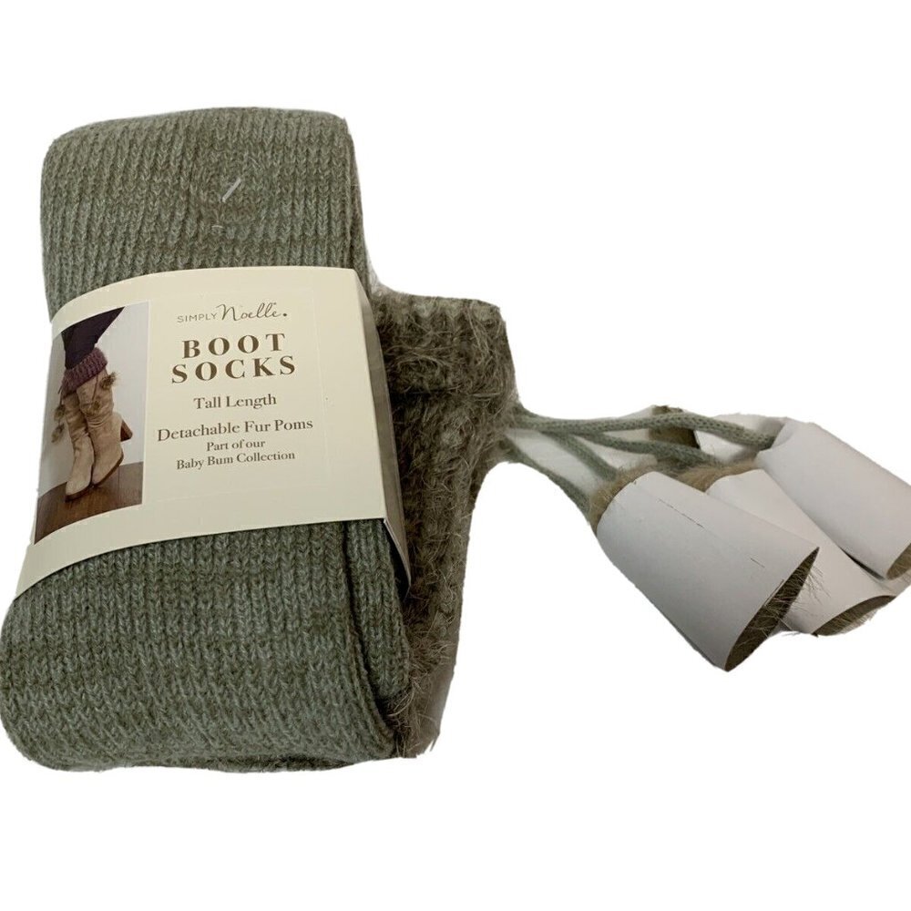 NWT Simply Noelle Women's Brown Detachable Faux Fur Boot Socks One Size